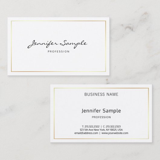 スクリプトプロフェッショナルエレガントの書き込み済み 名刺 (正面/裏面)