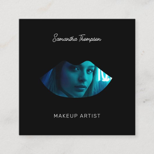 スクリプトプロフェッショナルメイクアップアーティスト2 Photo Lips スクエア名刺 (正面)