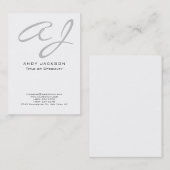 スクリプトプロフェッショナルモダンのエレガント最小値 名刺 (正面/裏面)