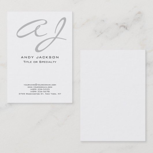 スクリプトプロフェッショナルモダンのエレガント最小値 名刺 (正面/裏面)