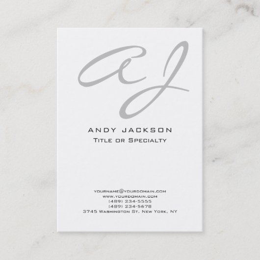 スクリプトプロフェッショナルモダンのエレガント最小値 名刺 (正面)