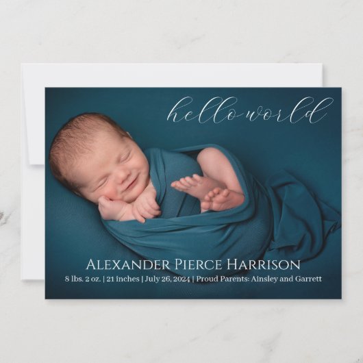 スクリプトベビー誕生発表写真カード 案内状 (正面)