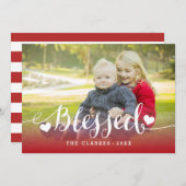 スクリプトホリデー恵み |ホリデーフォトカード シーズンカード (正面/裏面)