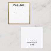 スクリプトホワイトおよび金ゴールドイヤリングジュエリー表示 スクエア名刺 (正面/裏面)