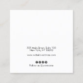 スクリプトホワイトおよび金ゴールドイヤリングジュエリー表示 スクエア名刺 (裏面)