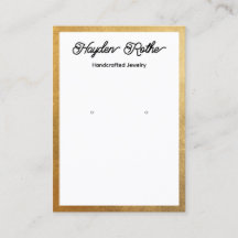 スクリプトホワイトおよび金ゴールドイヤリングジュエリー表示