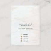 スクリプトホワイトウッドネックレスブレスレットディスプレイ 名刺 (裏面)