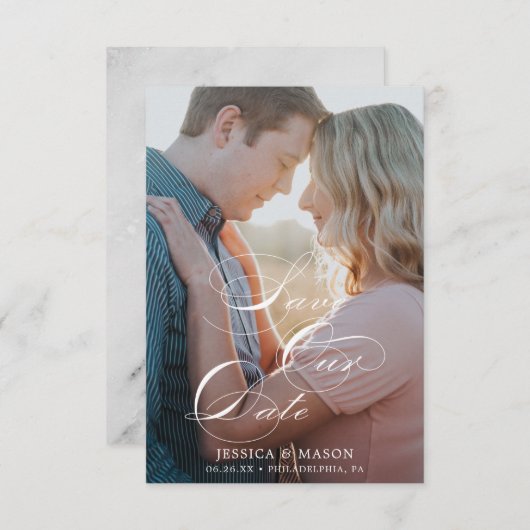 スクリプトホワイト日付カードの保存 – 日付の保存 出欠カード (正面/裏面)