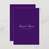 スクリプトホワイト&パープルブライダルシャワー招待 招待状 (正面/裏面)