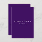 スクリプトホワイト&パープルブライダルシャワー招待 招待状 (正面/裏面)