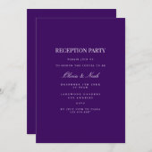 スクリプトホワイト&パープル披露宴招待状カード 招待状 (正面/裏面)