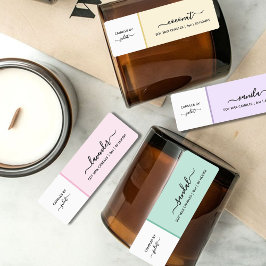 スクリプトミディアムパステルキャンドルラベル ラベル