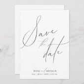 スクリプトミニマルで日付を保存 招待状 (正面/裏面)