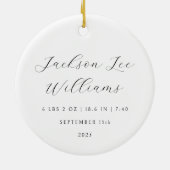 スクリプトミニマルベビー初めてのクリスマスオーナメント セラミックオーナメント (裏面)