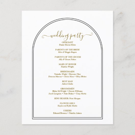 スクリプトミニマル文字結婚式 プログラム (裏面)