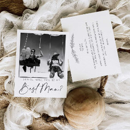 スクリプトミニマル花婿介添人提案カード(写真付き) ポストカード