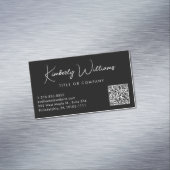 スクリプトミニマルQRコードプロフェッショナルブラック マグネット名刺 (インサイチュ)