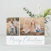 スクリプトメリーエレガントクリスマス2フォトホリデーカー シーズンカード (スタンド正面)