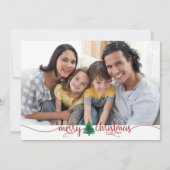 スクリプトメリークリスマスツリー赤グリーン2写真 シーズンカード (正面)