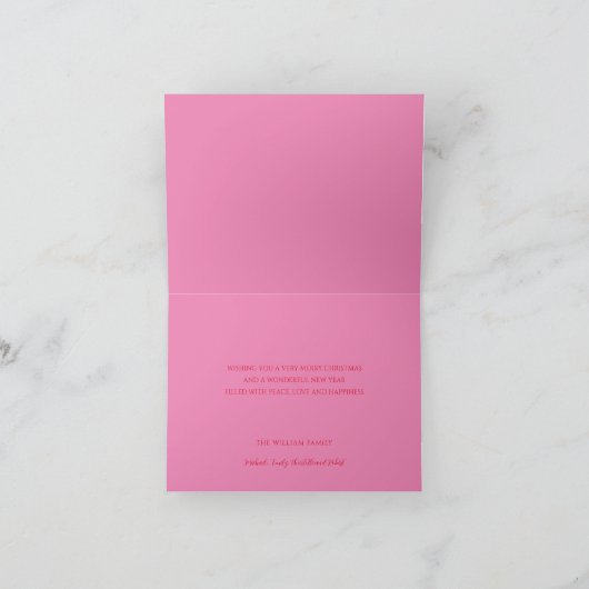 スクリプトメリークリスマスピンクレッド シーズンカード (内部)