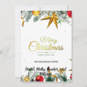 スクリプトメリークリスマスホワイトホリデーカード シーズンカード (正面)