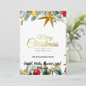 スクリプトメリークリスマスホワイトホリデーカード シーズンカード (スタンド正面)