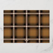 スクリプトメリークリスマスマスタードタータンチェック写真 箔シーズンカード (裏面)