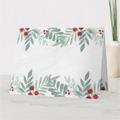 スクリプトメリークリスマスレッドとグリーン植物学 カード (裏面)