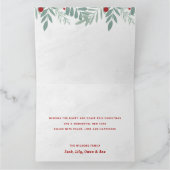 スクリプトメリークリスマスレッドとグリーン植物学 カード (内部)