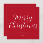 スクリプトメリークリスマスレッド シーズンカード (正面/裏面)