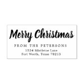 スクリプトメリークリスマス差出人住所ゴム印 ラバースタンプ (インプリント)