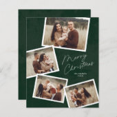 スクリプトメリークリスマス4写真バジェットホリデーカード (正面/裏面)