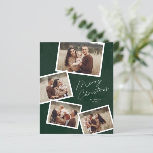 スクリプトメリークリスマス4写真バジェットホリデーカード (スタンド正面)