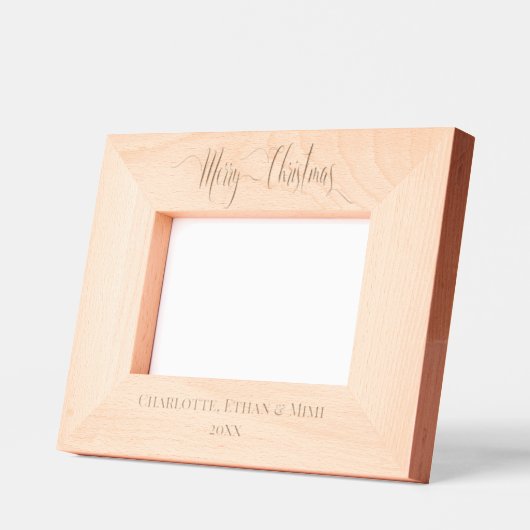 スクリプトメリークリスマス、パーソナライズされた写真 レーザー彫刻フレーム (左)