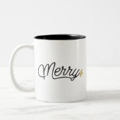 スクリプトメリータイポグラフィクリスマス ツートーンマグカップ (左)