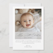 スクリプトメリーリトルクリスマスブルーベビーおもしろい写真 シーズンカード (正面)