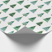 スクリプトメリー水色フェスティバルクリスマスツリー ラッピングペーパー (角)