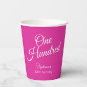スクリプトモダンだけのピンク100誕生日 紙コップ (裏面)