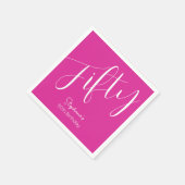 スクリプトモダンだけのピンク50誕生日 スタンダードカクテルナプキン (角)