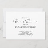 スクリプトモダンとリングや輪ブライダルシャワー 招待状 (正面)