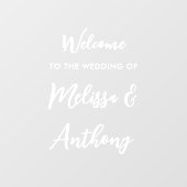 スクリプトモダンのカップル名の結婚歓迎 ウィンドウサイン (シート)