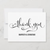 スクリプトモダンのサンキューカードを結婚実行 招待状 (正面)