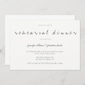 スクリプトモダンのリハ結婚ーサルディナー招待状 招待状 (正面/裏面)