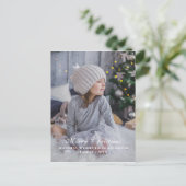 スクリプトモダンの個人用設定のクリスマスフォト シーズンポストカード (スタンド正面)