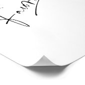 スクリプトモダンの優先赤いハートブライダルシャワー ポスター (角)