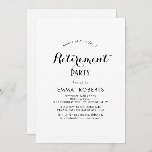 スクリプトモダンの削除パーティの招待状 招待状 (正面/裏面)