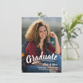 スクリプトモダンの卒業の両面フォトパーティー 案内状 (スタンド正面)