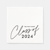 スクリプトモダンの卒業クラス スタンダードカクテルナプキン (正面)