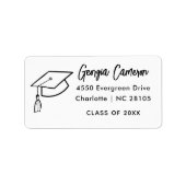 スクリプトモダンの卒業差出人住所ラベル ラベル (正面)