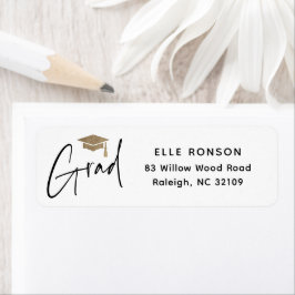 スクリプトモダンの卒業差出人住所 ラベル